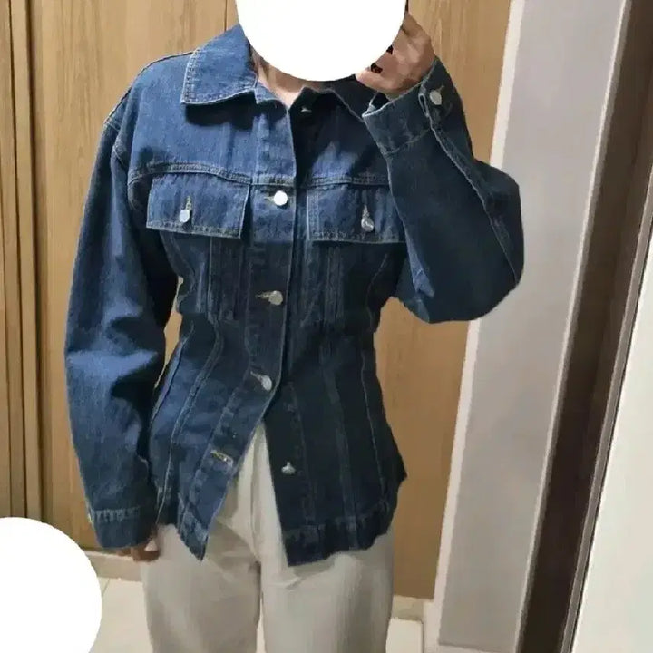 [BUNJANG] Denorita Hourglass Silhouette Denim Jacket / 드노리타 아워글라스 실루엣 데님 청자켓