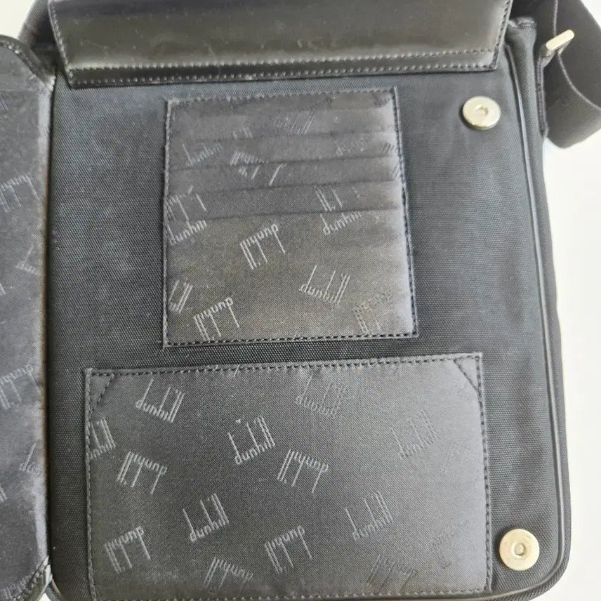 [BUNJANG] Dunhill Black Leather/Nylon Crossbody Bag / 던힐 블랙 가죽/나일론 크로스백