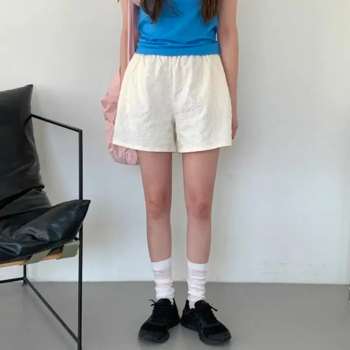 [BUNJANG] Heylady Revosy Flower Half Pants / 새상품) 지그재그 에이블리 헤이레이디 레보시 플라워 하프팬츠 반바지 크림