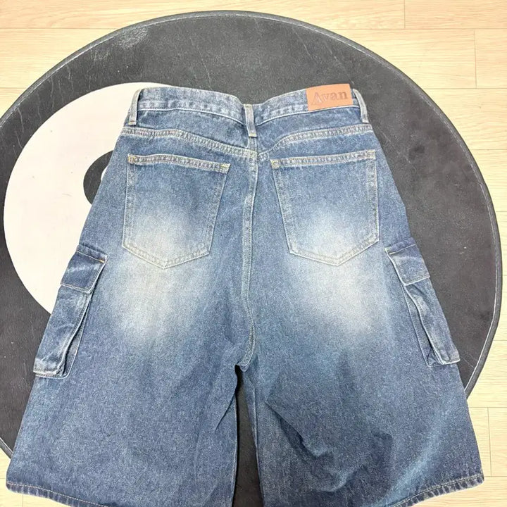 [BUNJANG] Urban Dress Wide Cargo Half Denim Bermuda Pants (L, Blue) / 어반드레스 카고 하프 데님 버뮤다팬츠 L BLUE