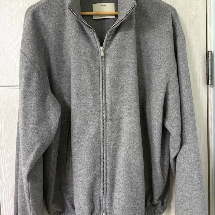[BUNJANG] Pottery Wool Cashmere High Neck Zip-Up Jacket Charcoal Size 2 / 포터리 울 캐시미어 하이넥 집업자켓 챠콜 2