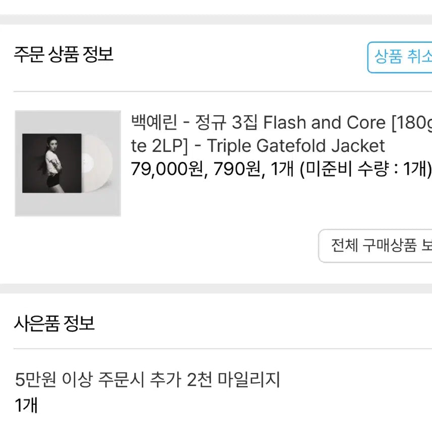 [BUNJANG] Baek Yerin Flash and Core LP / 백예린 Flash and Core LP