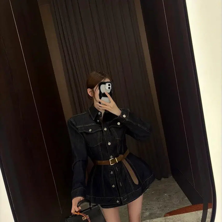 [BUNJANG] Babbyfit Non-Fade Raw Denim Two-Piece Set / 논페이드 바비핏 생지 데님 투피스