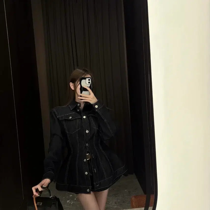 [BUNJANG] Babbyfit Non-Fade Raw Denim Two-Piece Set / 논페이드 바비핏 생지 데님 투피스