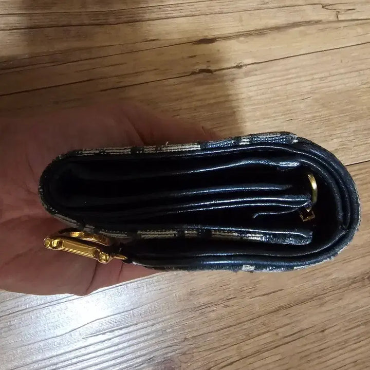 [BUNJANG] Dior Saddle Lotus Trifold Wallet Blue Oblique Jacquard / (정품/A급)디올 새들 로터스 3단 지갑 블루 오블리크 자카드