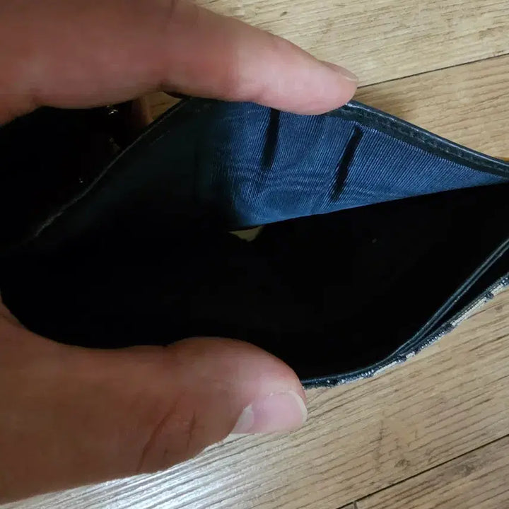 [BUNJANG] Dior Saddle Lotus Trifold Wallet Blue Oblique Jacquard / (정품/A급)디올 새들 로터스 3단 지갑 블루 오블리크 자카드