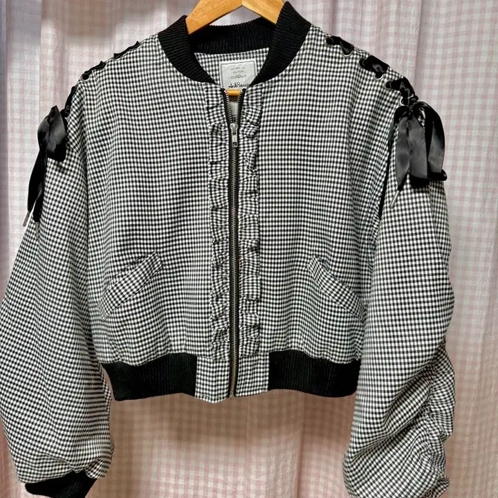 [BUNJANG] Ank Rouge Check Jacket - Vintage Style / 앙크루즈 체크 자켓 일브 빈티지 갸루 지뢰계