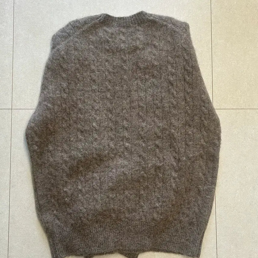 [BUNJANG] Pottery Brushed Alpaca Mohair Cable Knit Sweater Tobacco / 포터리 모헤어 케이블 니트/토바코(2)