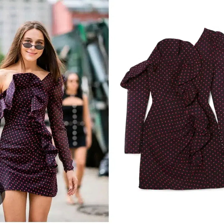 [BUNJANG] Self-Portrait One-Shoulder Dot Dress / 셀프 포트레이트)혜리착용 원숄더 도트 원피스