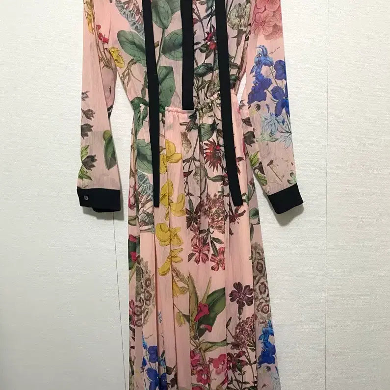 [BUNJANG] Stay With Me Flower Pattern Long Chiffon Dress / 스테이위드미 플라워 패턴 롱 쉬폰 원피스