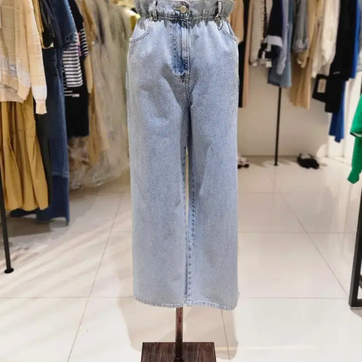 [BUNJANG] O!zocen Light Wash Denim Pants / 오즈세컨 연청 허리밴딩 데님 팬츠 새상품66사이즈