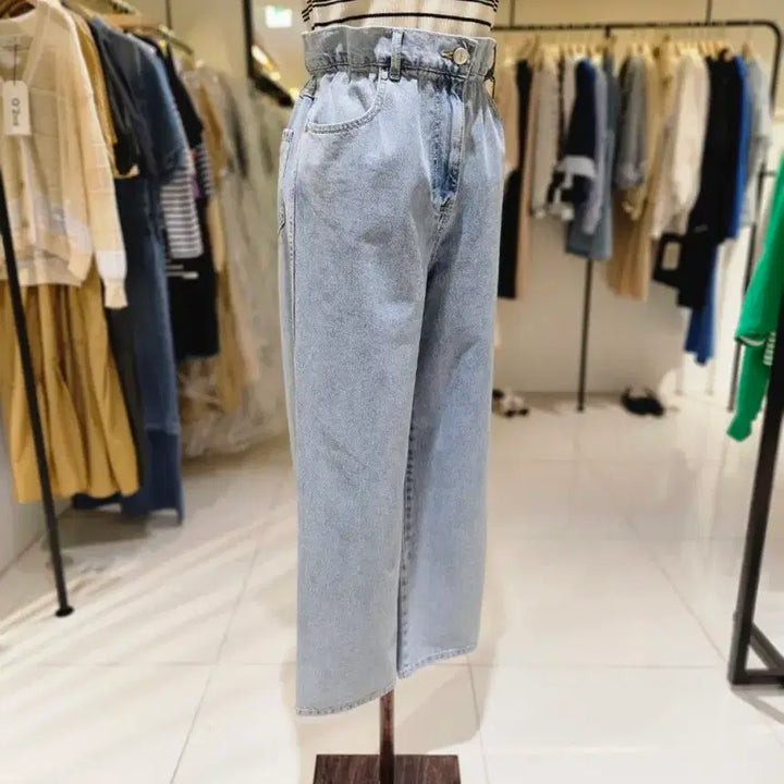 [BUNJANG] O!zocen Light Wash Denim Pants / 오즈세컨 연청 허리밴딩 데님 팬츠 새상품66사이즈