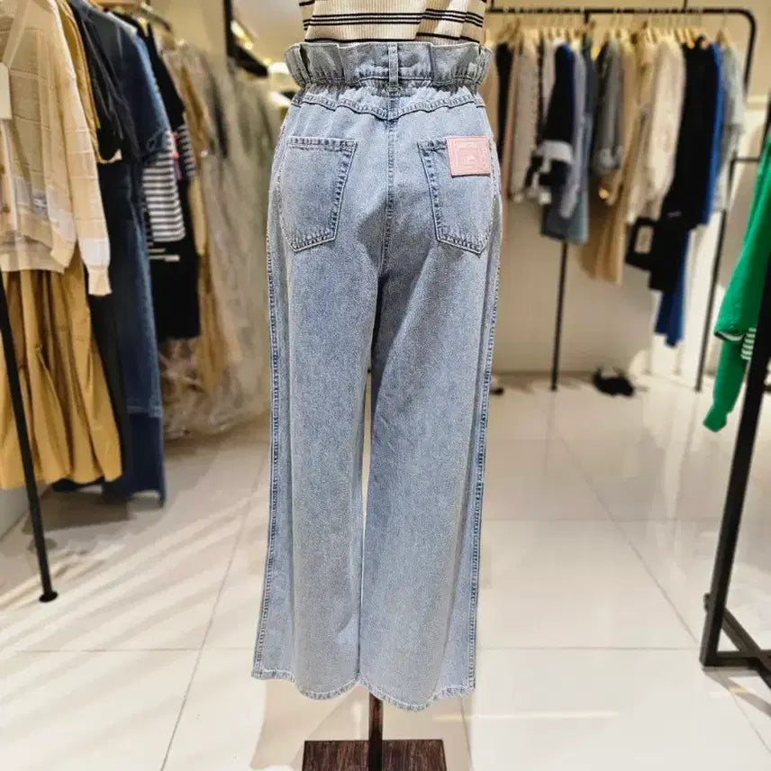 [BUNJANG] O!zocen Light Wash Denim Pants / 오즈세컨 연청 허리밴딩 데님 팬츠 새상품66사이즈
