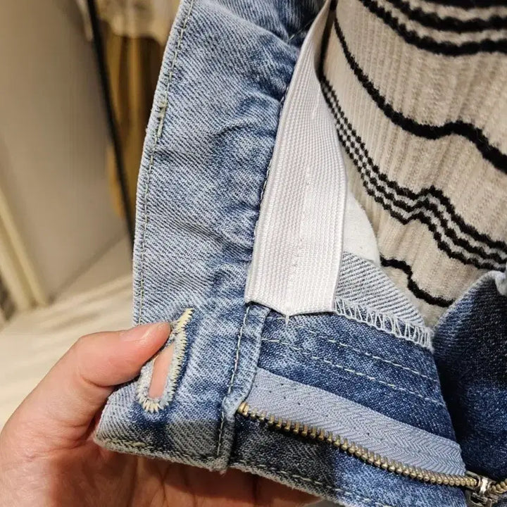 [BUNJANG] O!zocen Light Wash Denim Pants / 오즈세컨 연청 허리밴딩 데님 팬츠 새상품66사이즈