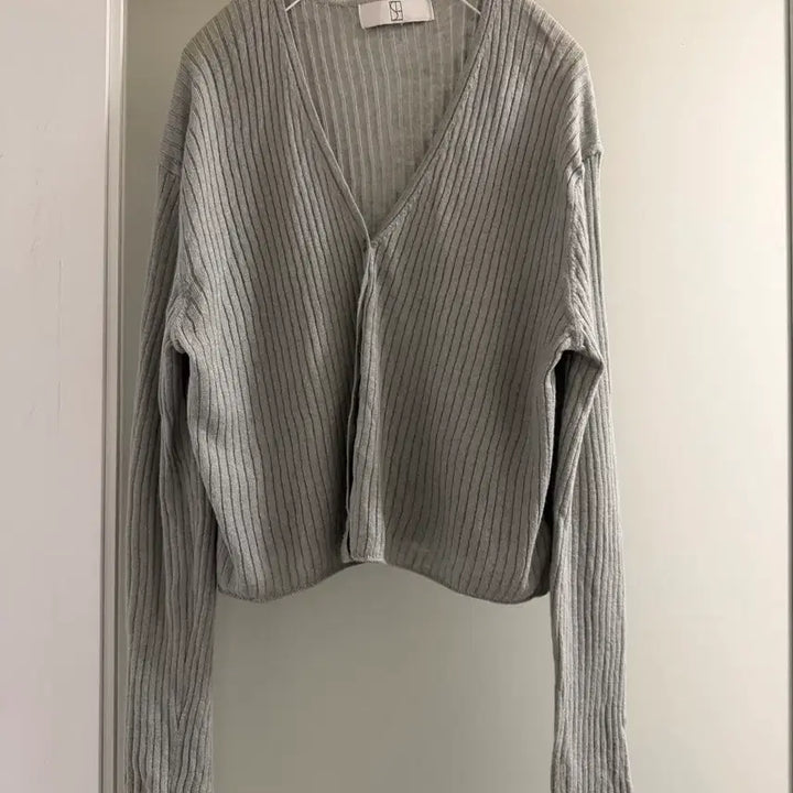 [BUNJANG] Sie Gray Blue Ribbed Cardigan / Sie 시에 그레이블루 색상 골지 가디건