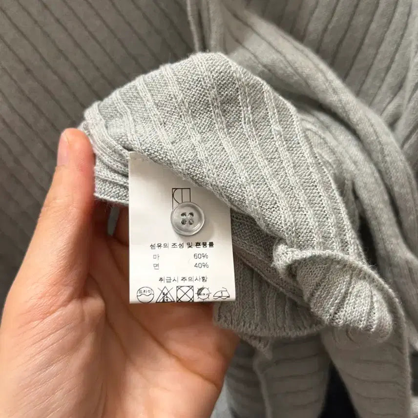 [BUNJANG] Sie Gray Blue Ribbed Cardigan / Sie 시에 그레이블루 색상 골지 가디건