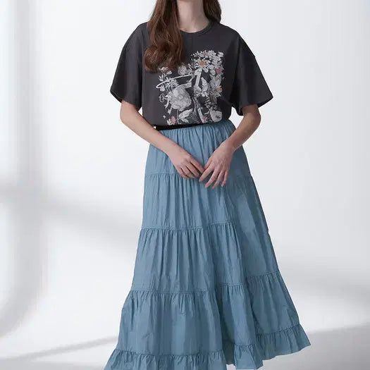[BUNJANG] Thursday Island Tiered Maxi Skirt / 써스데이아일랜드 티어드 맥시 스커트 S