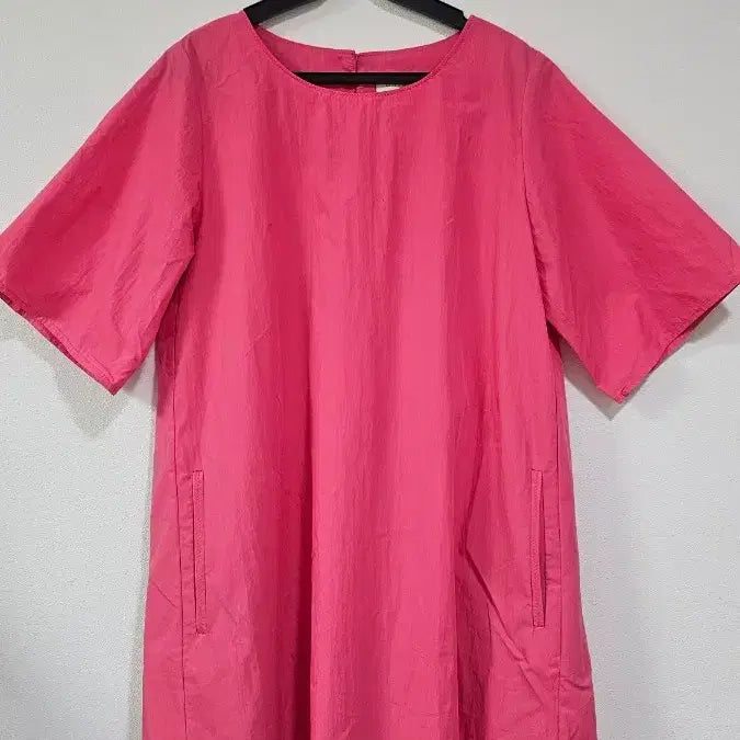 [BUNJANG] A-Line Linen Mini Dress (Hot Pink) / 데일리룩 / 핫핑크 a라인 린넨 미니원피스 s