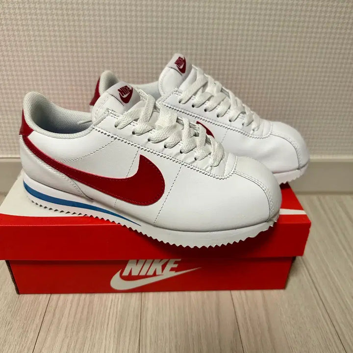 [BUNJANG] Nike Women Cortez White Red Blue Sneakers / 나이키 우먼 코르테즈 흰빨 파랑 운동화