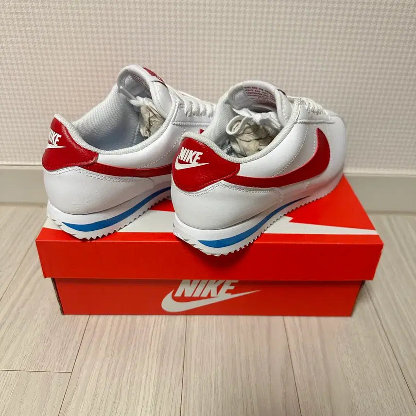 [BUNJANG] Nike Women Cortez White Red Blue Sneakers / 나이키 우먼 코르테즈 흰빨 파랑 운동화
