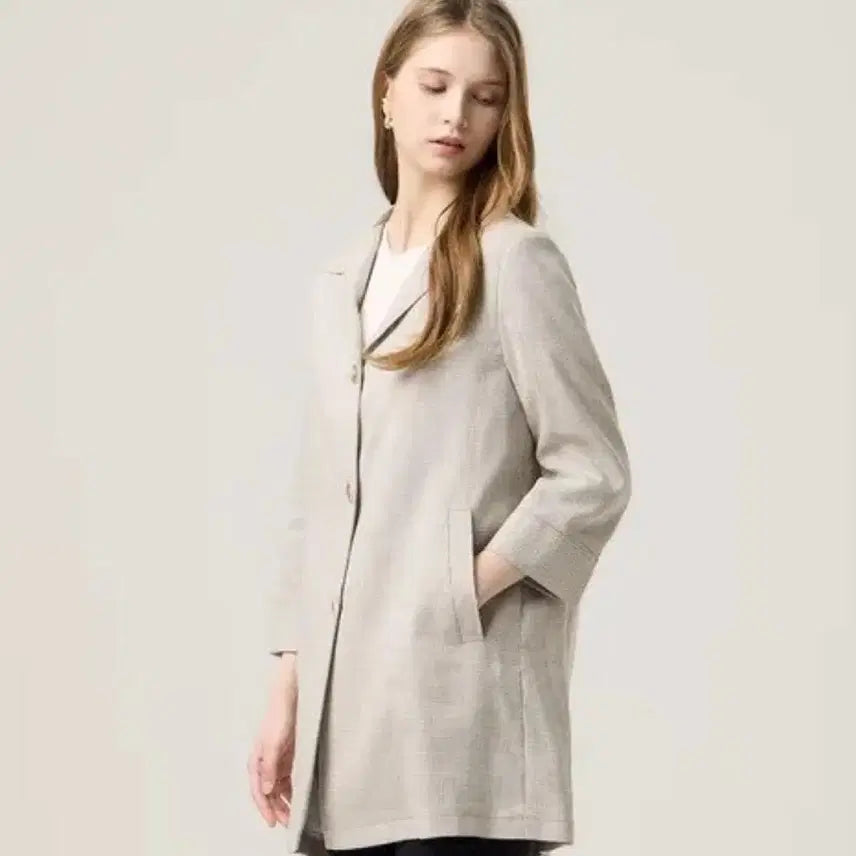 [BUNJANG] Thelenoma 23SS Linen Blend Check Collar Half Jacket / 더레노마 마혼방 체크카라넥 하프 자켓 23SS