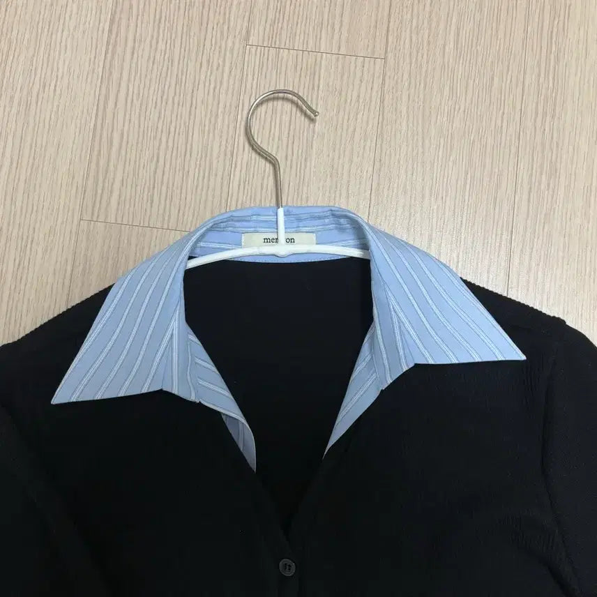 [BUNJANG] Maryon Elvia Shirt Cardigan - Black / 메리온 엘비아 셔츠 가디건 블랙