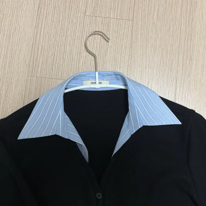 [BUNJANG] Maryon Elvia Shirt Cardigan - Black / 메리온 엘비아 셔츠 가디건 블랙