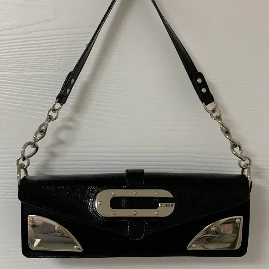 [BUNJANG] Guess Vintage Black Y2k Chain Shoulder Bag / 게스 빈티지 블랙 y2k 체인 숄더백