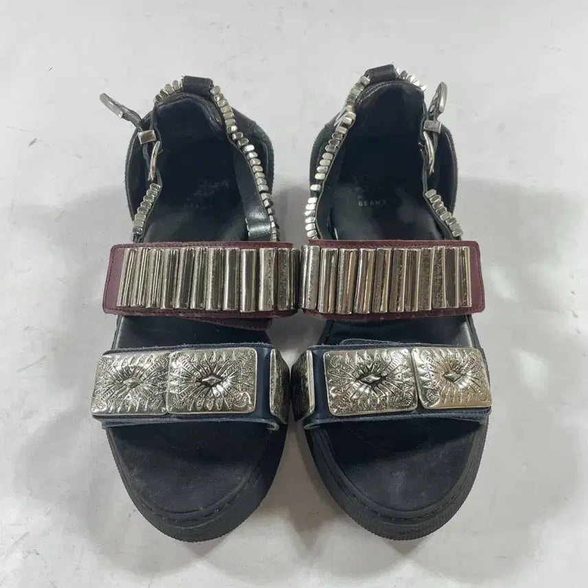 [BUNJANG] TOGA x Beams Studded Strap Sandals - Black Mix (Size 35) / TOGA 토가 x Beams 스트랩 샌들 35