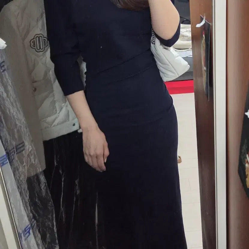 [BUNJANG] Vivienne Westwood Shirred Drape Long Dress / 비비안웨스트우드 정품 셔링 드레이프 롱 원피스