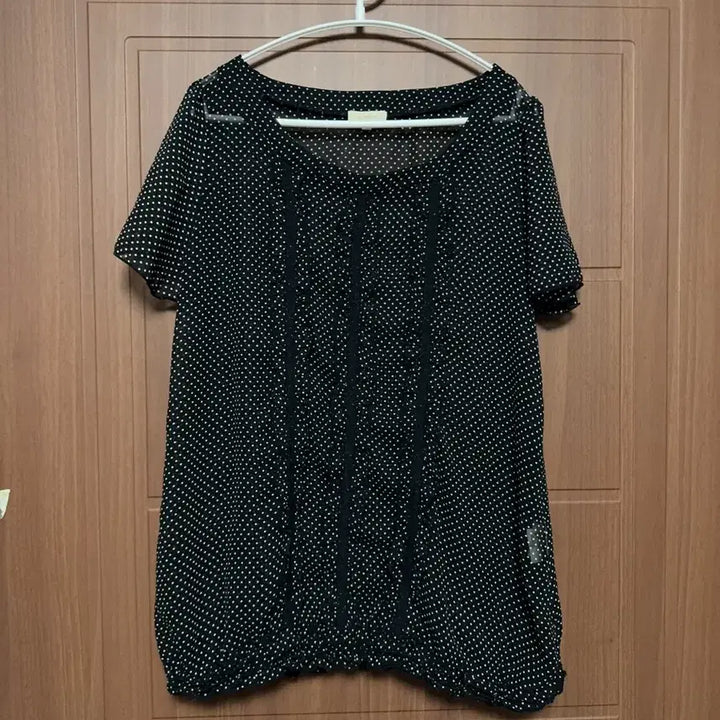 [BUNJANG] HushHush Vintage Black Dot Lace Blouse / 모리걸 하구미 니혼진 일본 빈티지 블랙 도트 레이스 반팔 블라우스
