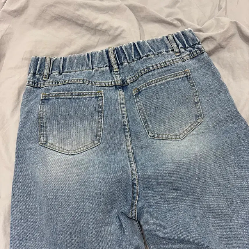 [BUNJANG] Unbranded Wide Straight Fit Denim Pants Light Blue XL / 298 뒷밴딩 와이드 일자핏 데님 팬츠 연청