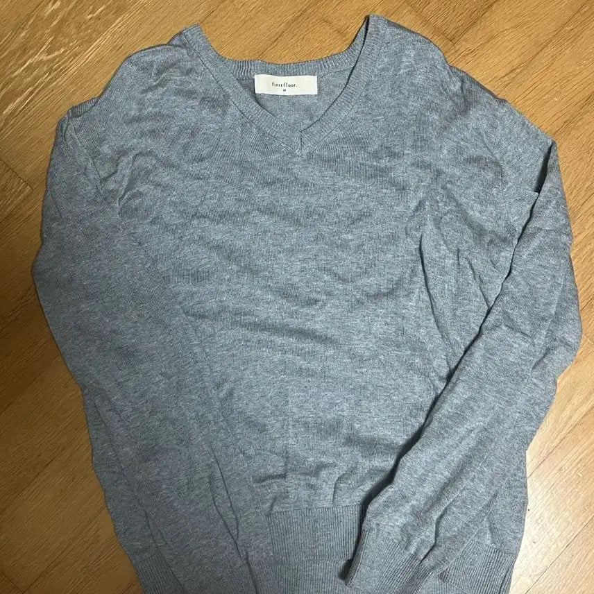[BUNJANG] 48 Daily Knit V-neck Melange Gray / [48] 매일의 니트 브이넥 48 멜란지그레이