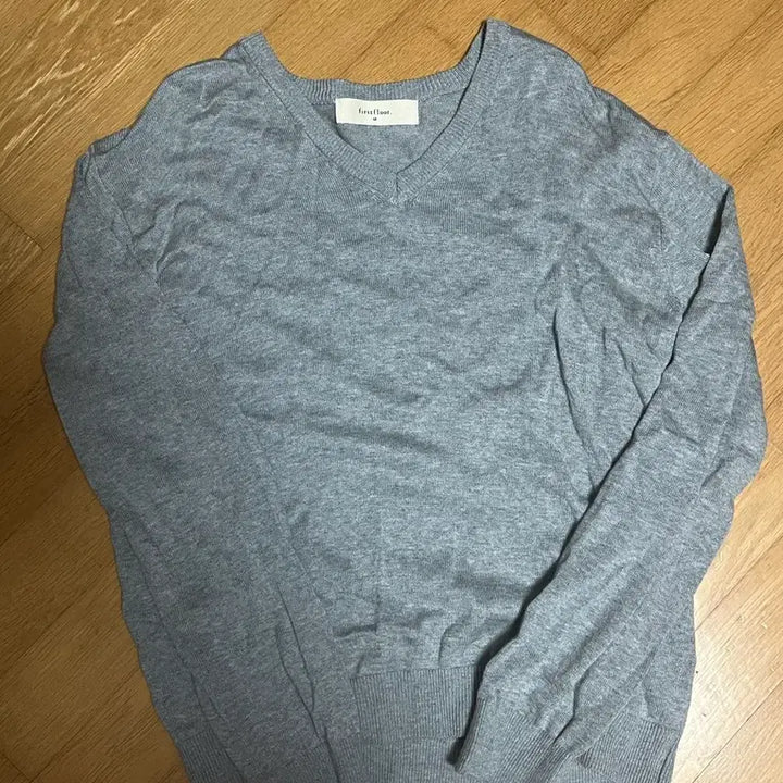 [BUNJANG] 48 Daily Knit V-neck Melange Gray / [48] 매일의 니트 브이넥 48 멜란지그레이