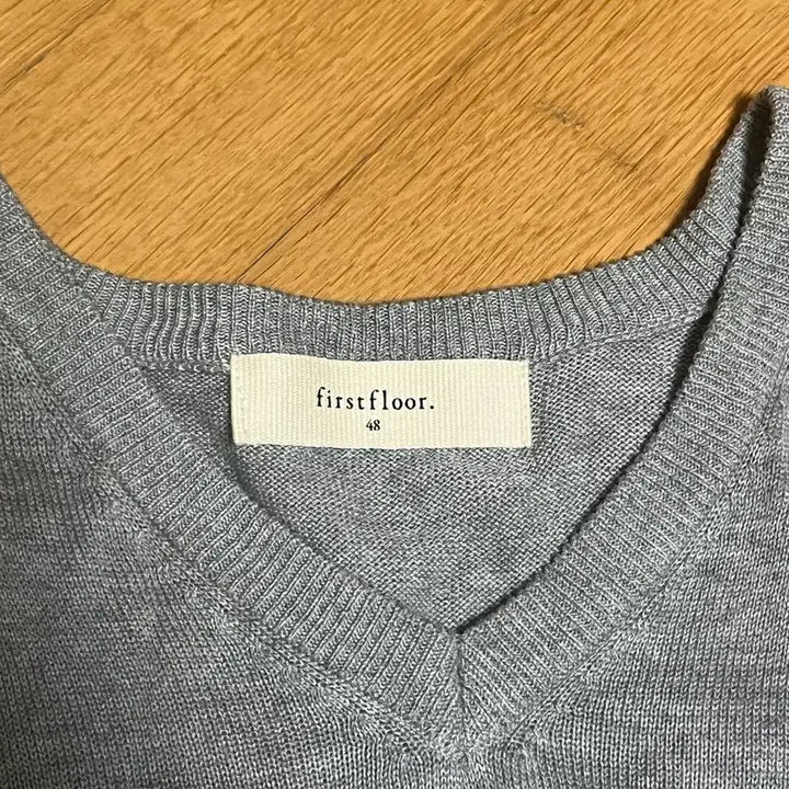 [BUNJANG] 48 Daily Knit V-neck Melange Gray / [48] 매일의 니트 브이넥 48 멜란지그레이
