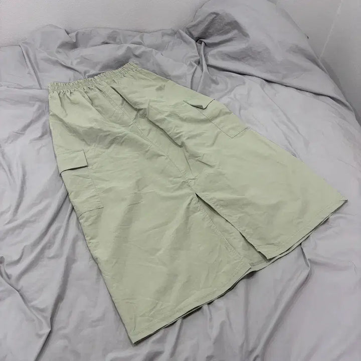 [BUNJANG] 300 Cargo Midi Skirt / 300 바스락 뒷트임 카고 밴딩 롱 스커트