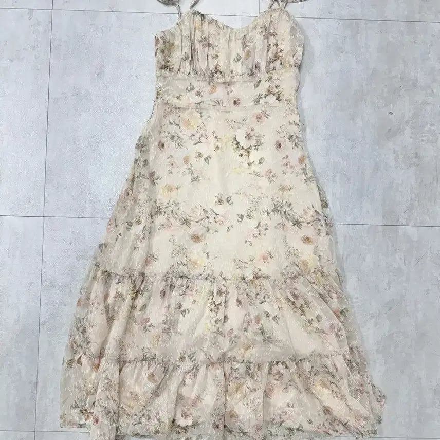 [BUNJANG] VALLO DE NERA Flower Chiffon Long Dress / 