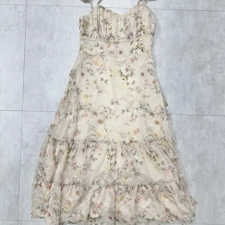 [BUNJANG] VALLO DE NERA Flower Chiffon Long Dress / 