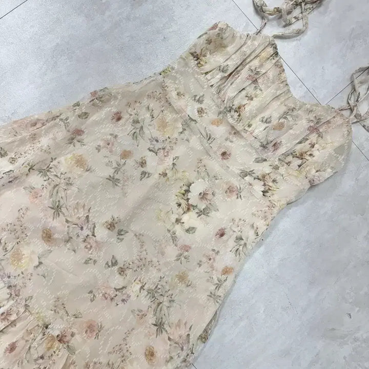[BUNJANG] VALLO DE NERA Flower Chiffon Long Dress / 