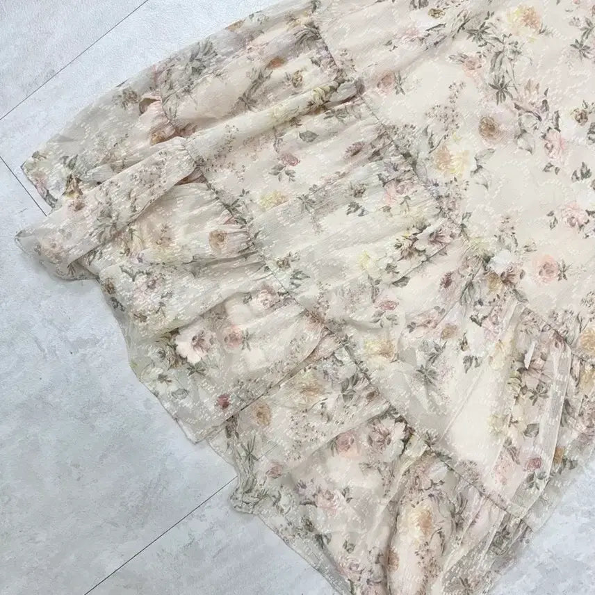 [BUNJANG] VALLO DE NERA Flower Chiffon Long Dress / 