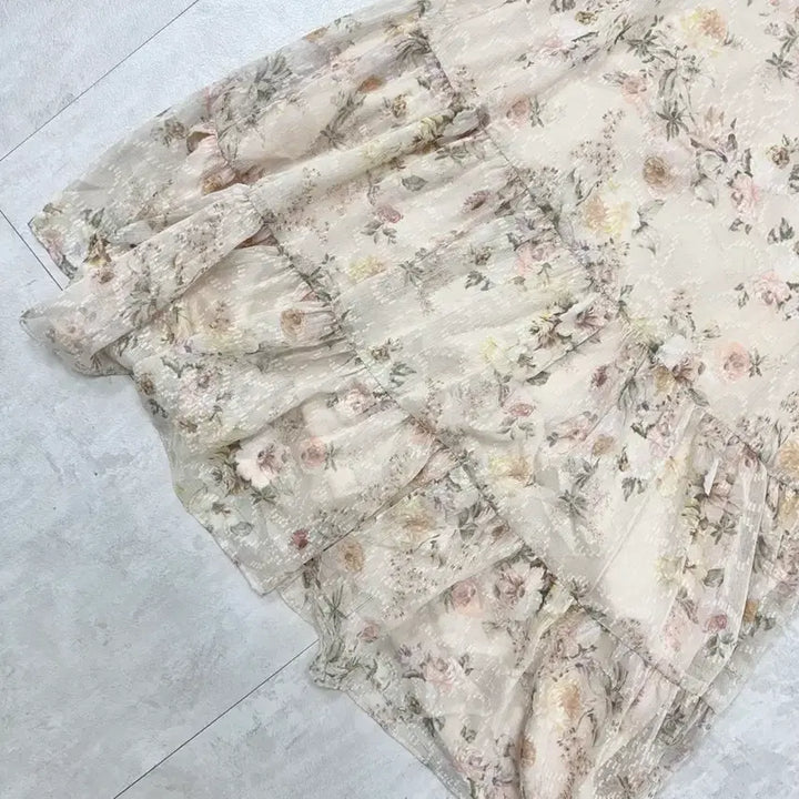 [BUNJANG] VALLO DE NERA Flower Chiffon Long Dress / 