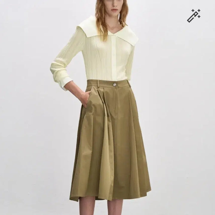[SOLD OUT] 한섬 시스템 워싱데님 플레어스커트