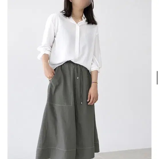 [BUNJANG] PVCS Big Pocket Flare Skirt / PVCS 빅 포켓 플레어 스커트 카키 F사이즈