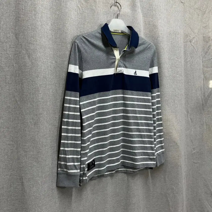 [BUNJANG] Beanpole Striped Cotton Long Sleeve Polo Shirt / [105] 빈폴 스트라이프 코튼 긴팔 카라티