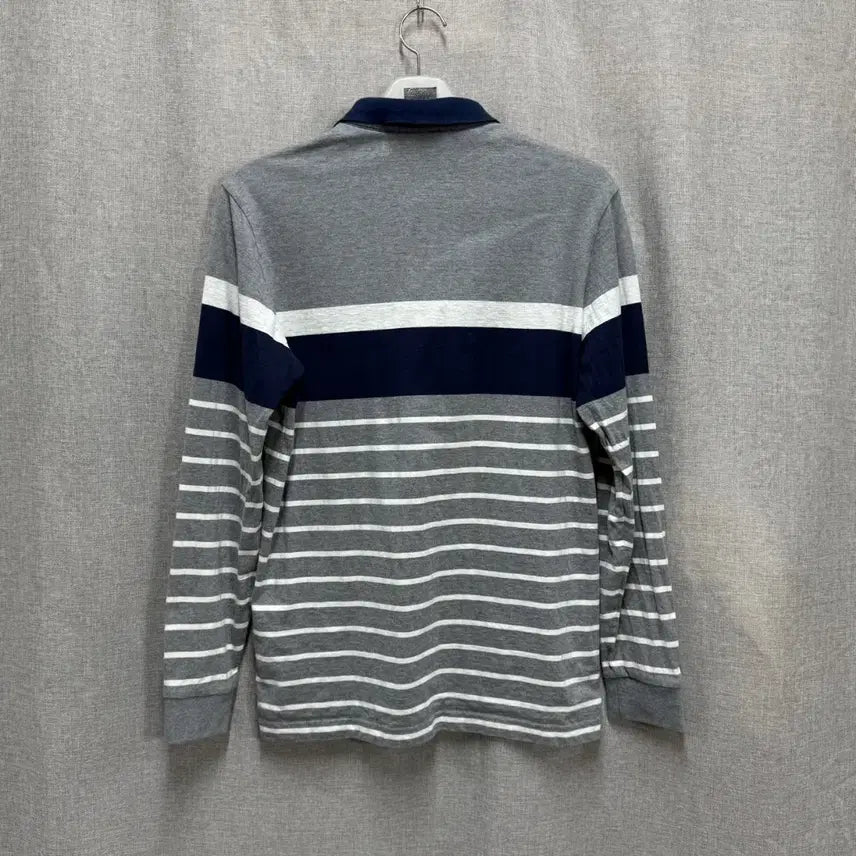 [BUNJANG] Beanpole Striped Cotton Long Sleeve Polo Shirt / [105] 빈폴 스트라이프 코튼 긴팔 카라티