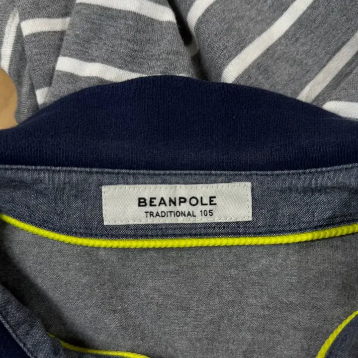 [BUNJANG] Beanpole Striped Cotton Long Sleeve Polo Shirt / [105] 빈폴 스트라이프 코튼 긴팔 카라티