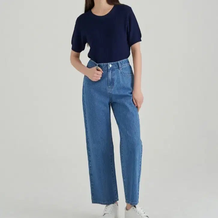 [BUNJANG] Elle Paris Wide Denim Pants / 엘르파리스 와이드청바지