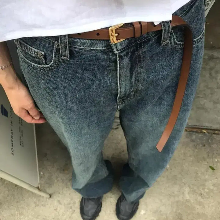 [BUNJANG] Tanat Hent Wide Denim Indigo Jeans / 타낫 T/T 헨트 와이드 데님 인디고