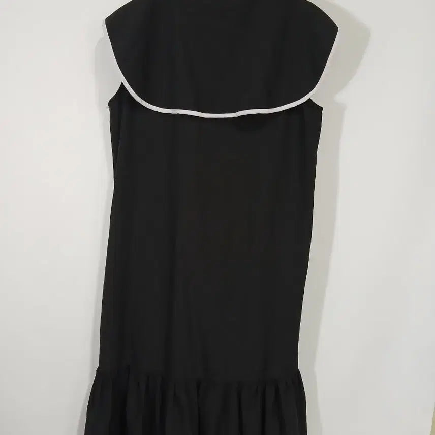 [BUNJANG] Black Sailor Collar Long Dress / 블랙 세일러 카라 버튼 롱 원피스