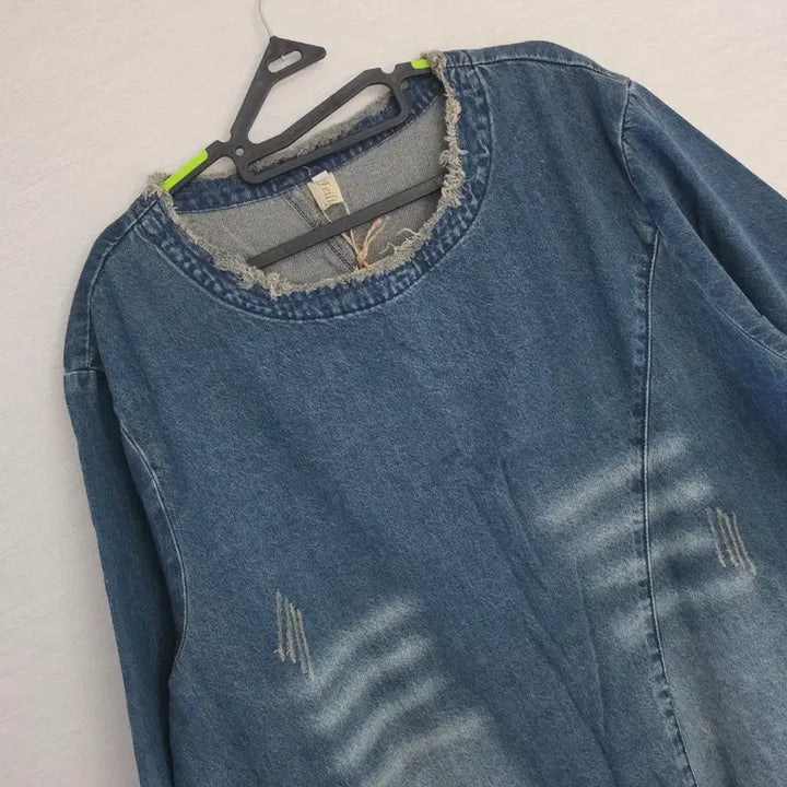 [BUNJANG] Denim Patchwork Long Dress Plus Size New Arrival / 데님 패치워크 롱 원피스 빅사이즈 새상품